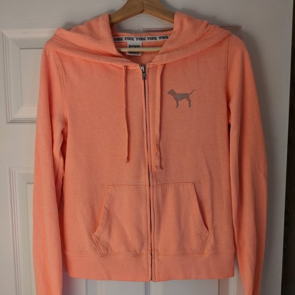 PINK Victoria's Secret Tops - Victoria's Secret PINK orange hoodie (size s)